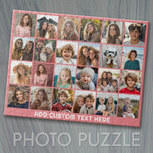 Puzzle Collage de 24 photos avec texte personnalisé