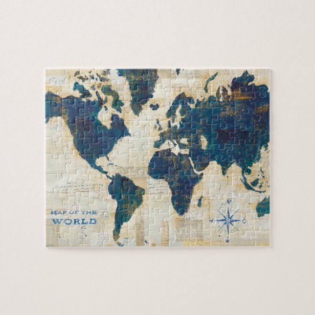 Puzzle Collage de carte du monde (Horizontal)