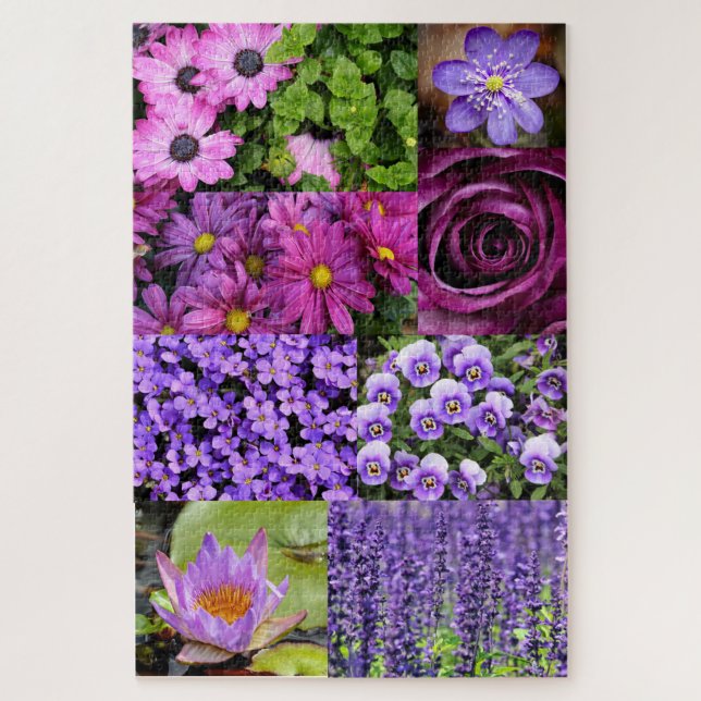 Puzzle Collage de fleurs violettes (Vertical)