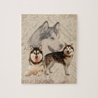 Puzzle Collage de malamute en Alaska sur Motif Word