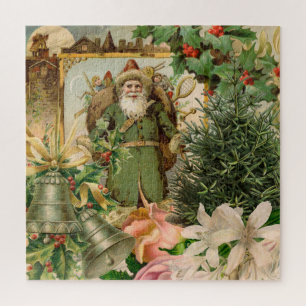 Puzzle Collage de Noël Père Noël vert de l'ancien monde A
