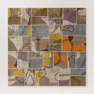 Puzzle Collage de patchwork, motif de mixage de courtepoi