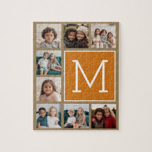 Puzzle Collage de photos à monogramme - Kraft rustique et