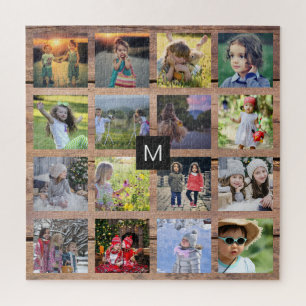 Puzzle Collage de photos de famille 16 photos sur bois mo