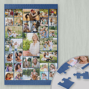 Puzzle Collage de photos de famille 31 Photo Bleu