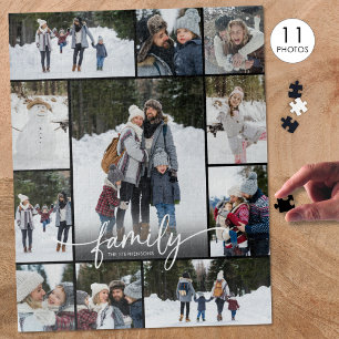 Puzzle Collage de photos de famille Écriture moderne 11 P