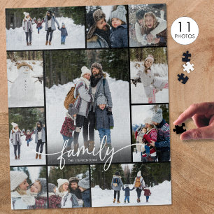 Puzzle Collage de photos de famille Écriture moderne 11 P