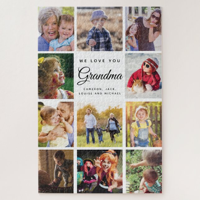 Puzzle Collage de photos de la famille Jumbo Grand-mère N (Vertical)