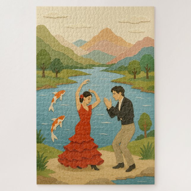 Puzzle Collage du papier de danse flamenco (Vertical)