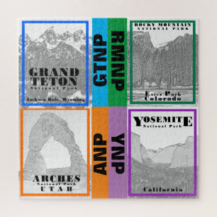 Puzzle Collage du parc national - RMNP - YNP - ANP - GPNT