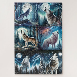 PUZZLE : Collage en 6 panneaux du Loup Hurleur