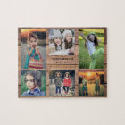 Collage familial 6 photos et nom de famille