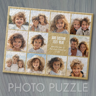 Puzzle Collage photo - 11 images et texte - Champagne Or