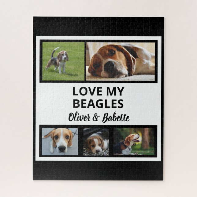 Puzzle Collage photo de chiot et chien personnalisé pour  (Vertical)