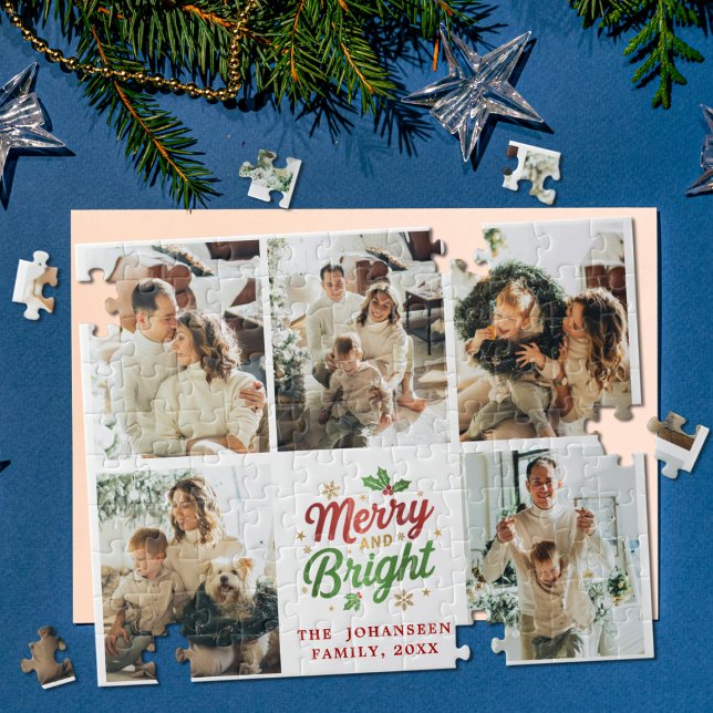 Puzzle Collage photo de famille joyeuse et brillante Noël (Créateur téléchargé)