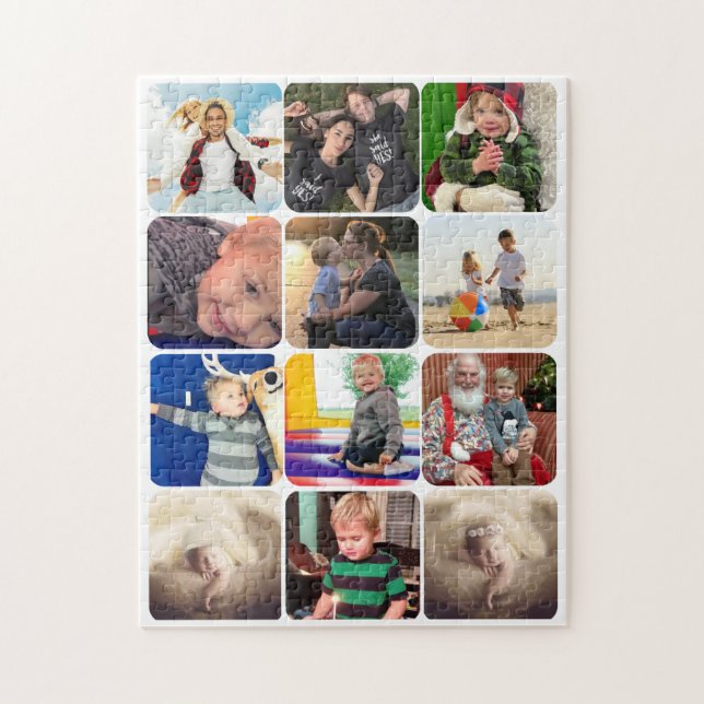 Puzzle Collage photo de famille personnalisée (Vertical)