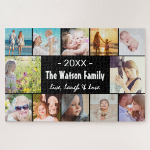 Puzzle Collage photo de famille Vivez, Riez & Aimez
