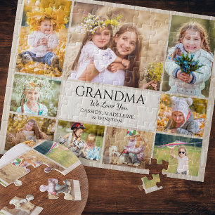 Puzzle Collage photo de grand-mère qui aime ses petits-en