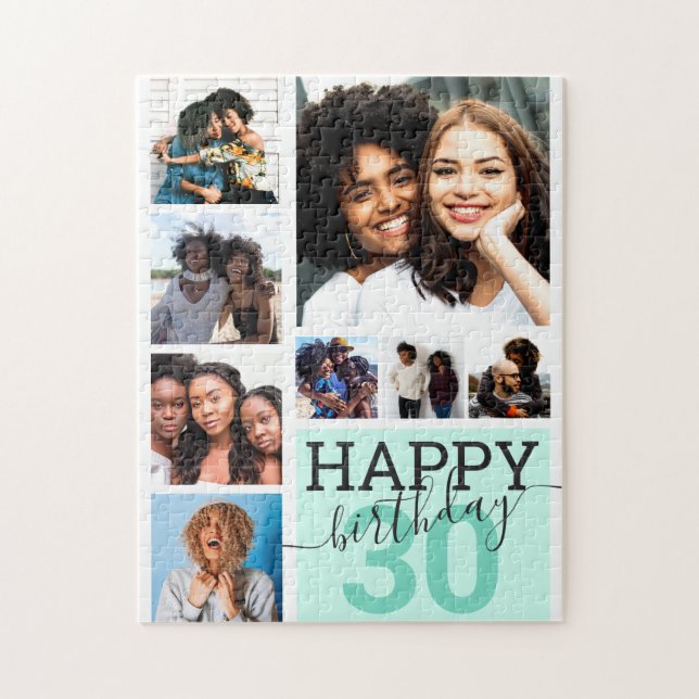 Puzzle Collage photo de la famille Mint Joyeux anniversai (Vertical)