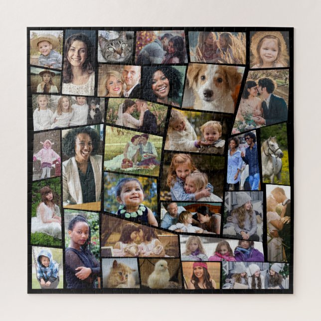 Puzzle Collage Photo Famille 33 Photos Découpées Modèle f (Vertical)