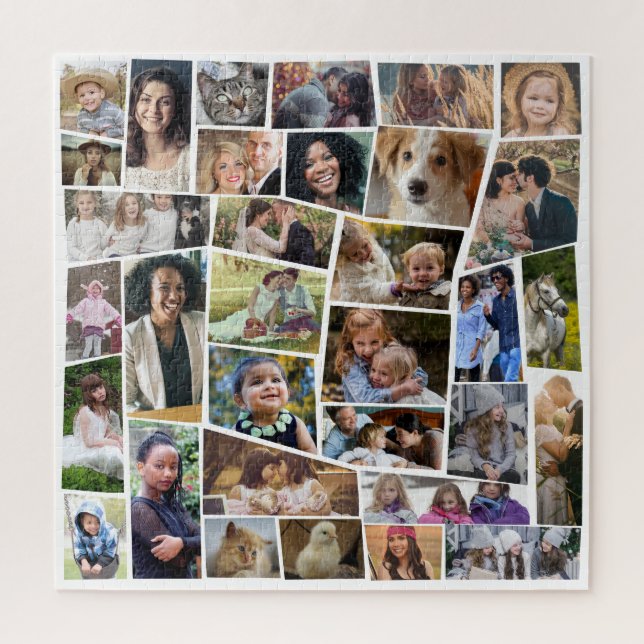 Puzzle Collage photo famille Modèle facile 33 photos déco (Vertical)