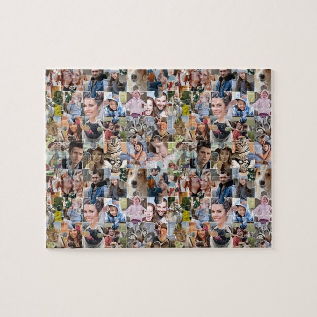 Puzzle Collage Photo Famille Personnalisé 24 Pic Forme de (Horizontal)