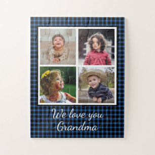 Puzzle Collage photo Grand-mère de Blue Buffalo Plaid