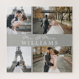 Puzzle Collage photo moderne Nouveaux mariés Monogramme G
