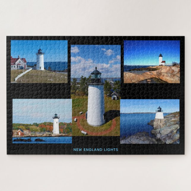 Puzzle Collage photo personnalisé 5 Phare de la Nouvelle- (Horizontal)