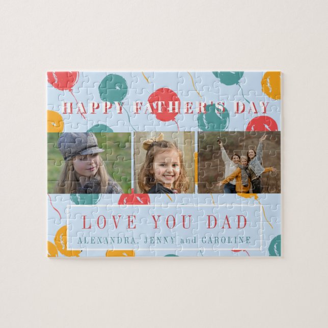 Puzzle Collage photo personnalisé amour papa cadeau Fête  (Horizontal)