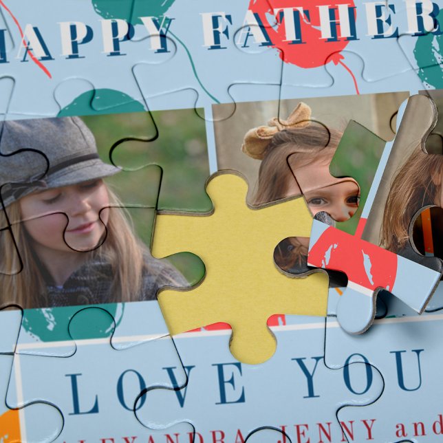 Puzzle Collage photo personnalisé amour papa cadeau Fête  (Créateur téléchargé)