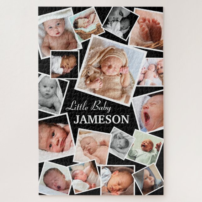 Puzzle Collage photo personnalisé de 17 bébés (Vertical)