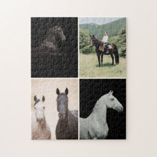 Puzzle Collage photo personnalisé simple Cheval équestre