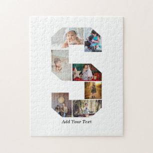 Puzzle Collage photo S en lettres noires et blanches