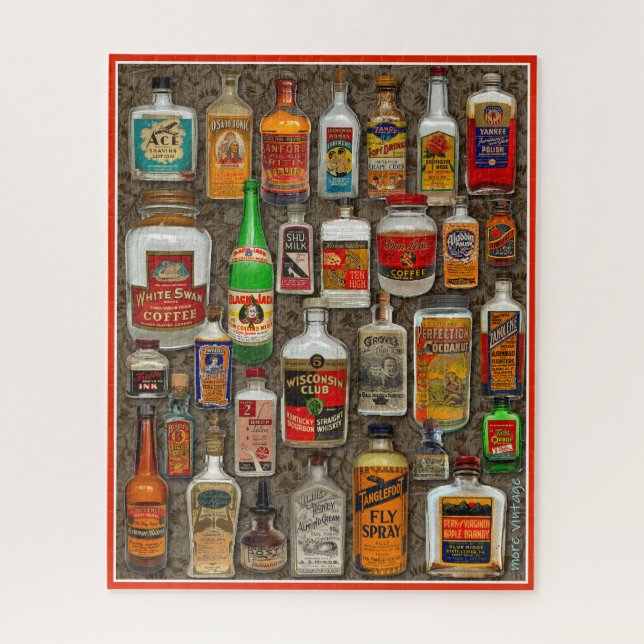 Puzzle COLLECTE DE BOUTEILLE vintage (Vertical)