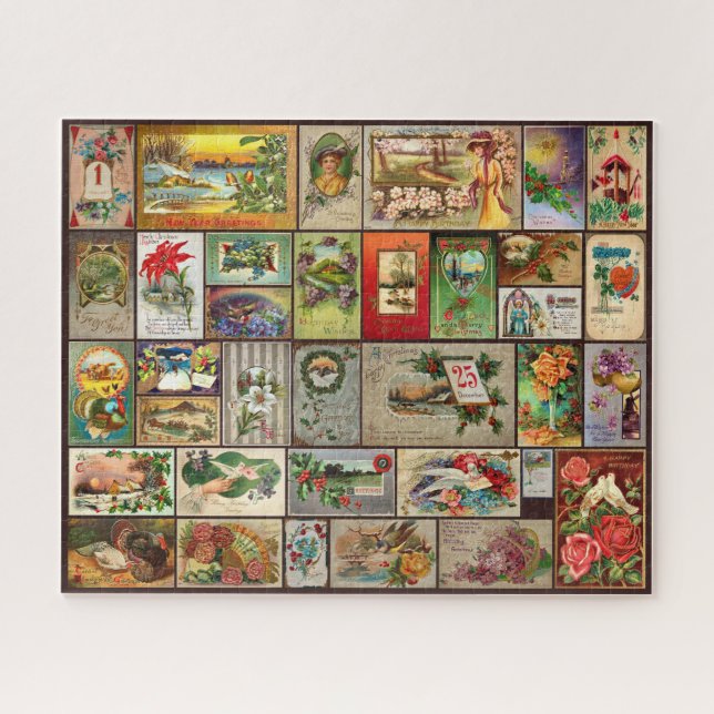PUZZLE COLLECTE VINTAGE DE CARTE POSTALE (Horizontal)