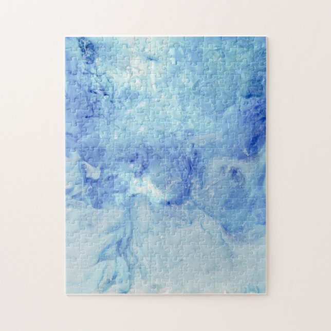 Puzzle Collection "Blizzard" - abstrait bleu et blanc (Vertical)