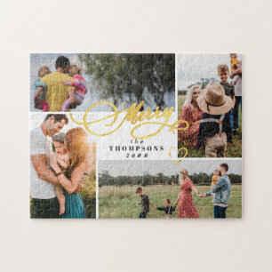 Puzzle Collection photo minimaliste moderne Gold Christma