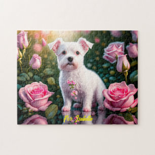 Puzzle Collection roses Et Petits Chiens