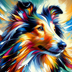 Puzzle Collie Chien Acrylique Impression   Coloré   Vibra