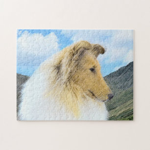 Puzzle Collie en Montagne (Rough) Peinture - Chien Art