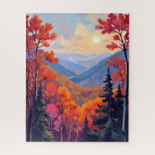 Puzzle Collines d'automne   Feuillage de feuilles d'autom
