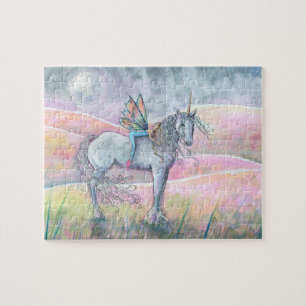 Puzzle Collines de l'enchantement Licorne et Fée Fantasti