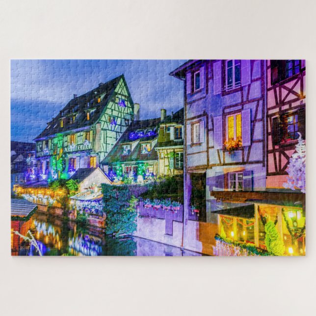 Puzzle Colmar scenery with Christmas decoration (Horizontal)