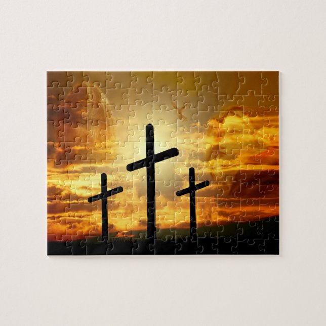 Puzzle Colombe bénie par Jésus-Christ Calvery de Vierge (Horizontal)