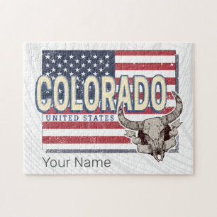 Puzzle Colorado États-Unis Retro State Map Vintage USA