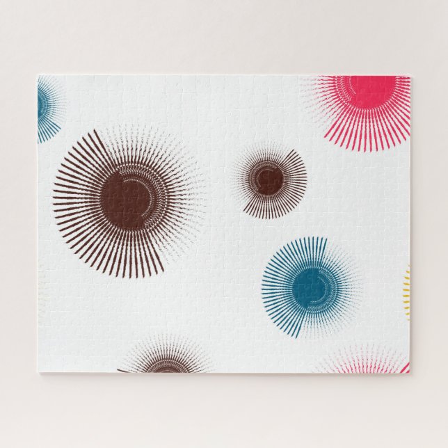 Puzzle Coloré, cool, tendance, cercles de pinceaux urbain (Horizontal)