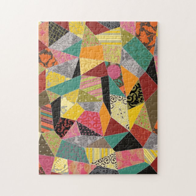 Puzzle Coloré Crazy Quilt Motif (Vertical)
