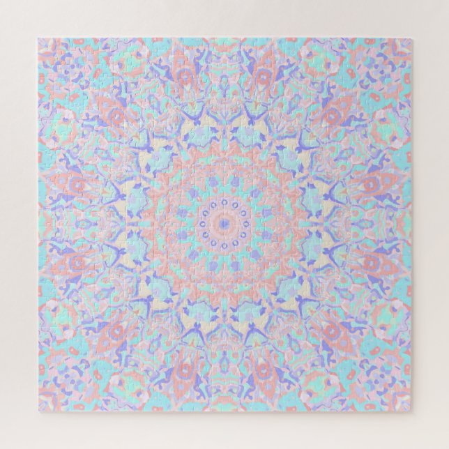 Puzzle Coloré Quirky Boho Hippie Retro Pastel Mandala (Vertical)
