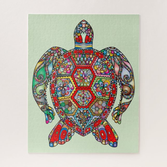 Puzzle coloré Tortue de mer (Vertical)